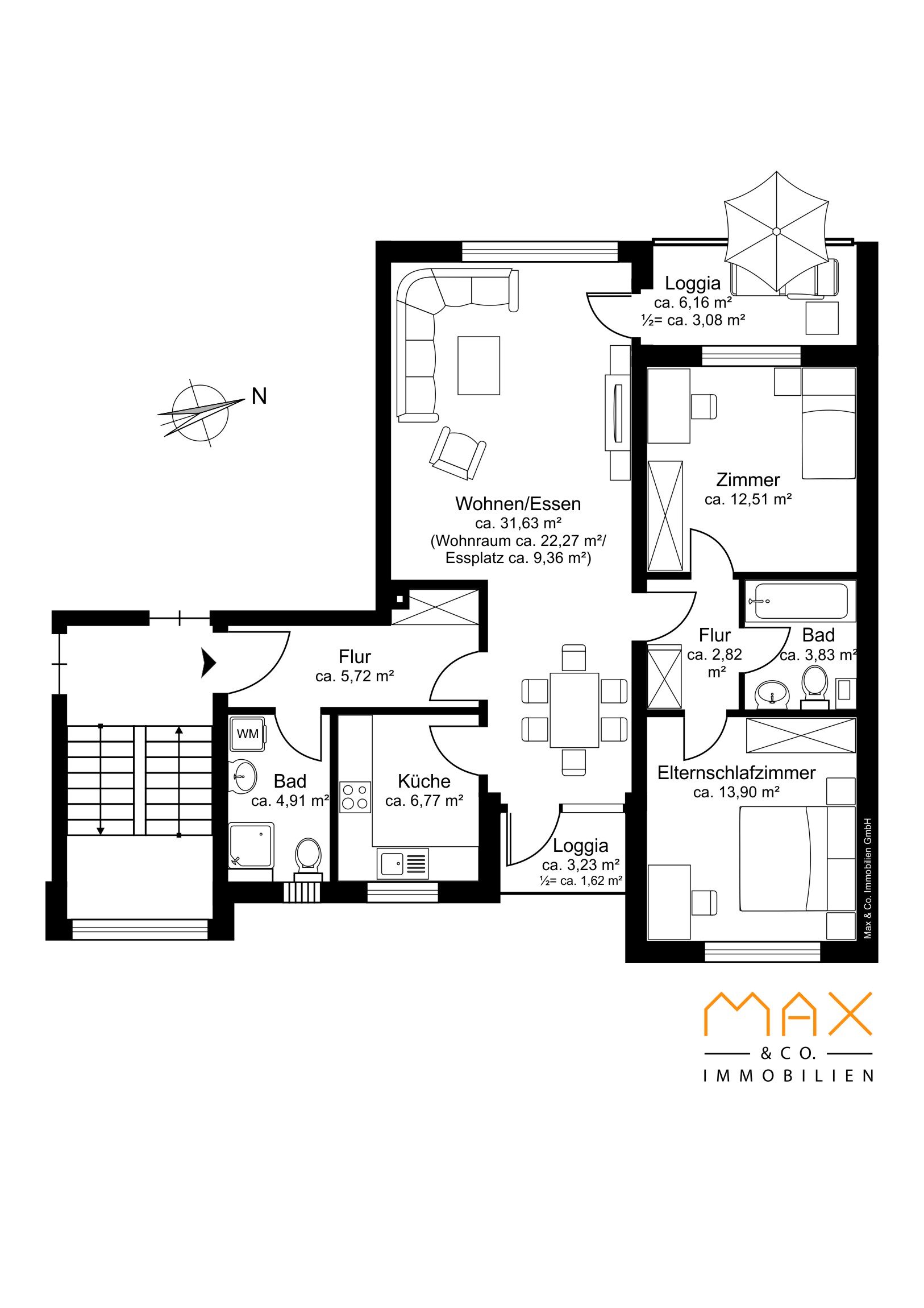 Wohnung zum Kauf 365.000 € 3 Zimmer 88,1 m²<br/>Wohnfläche 3.<br/>Geschoss ab sofort<br/>Verfügbarkeit Hauwisch 13 Hummelsbüttel Hamburg 22339