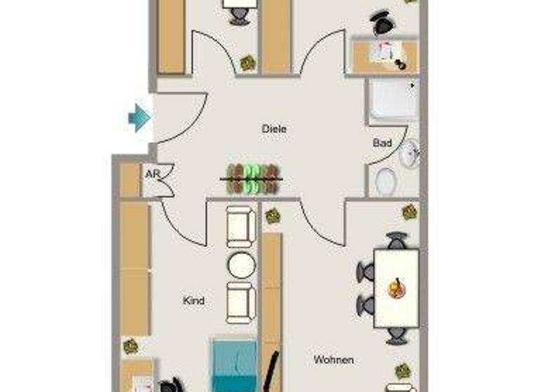 Wohnung zur Miete 512 € 3,5 Zimmer 63,2 m² 2. Geschoss frei ab 01.03.2026 Wilhelm-Raabe-Straße 6 Gestfeld Kamp-Lintfort 47475
