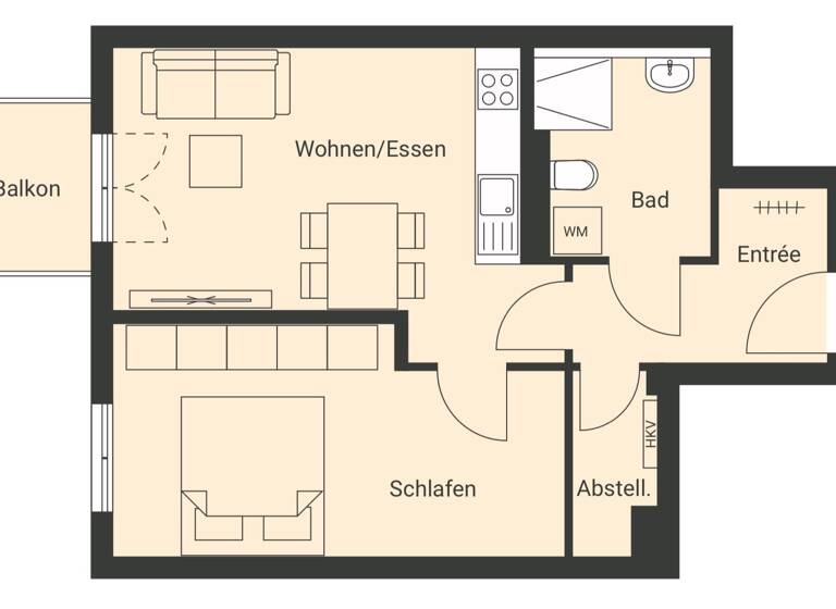 Wohnung zum Kauf provisionsfrei 250.100 € 2 Zimmer 46,9 m²<br/>Wohnfläche 1.<br/>Geschoss ab sofort<br/>Verfügbarkeit Hanshäger Straße 14a Zingst Zingst 18374
