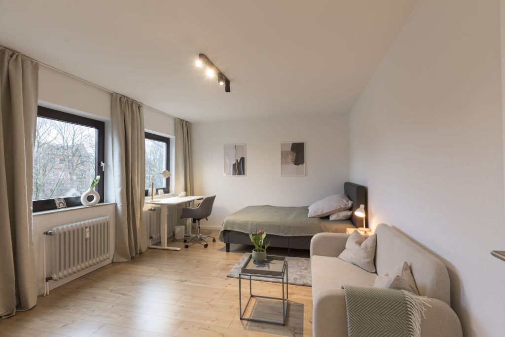 Wohnung zur Miete Wohnen auf Zeit 1.498 € 1 Zimmer 40 m²<br/>Wohnfläche 01.01.2025<br/>Verfügbarkeit Alfred-Bozi-Straße Kesselbrink Bielefeld 33602