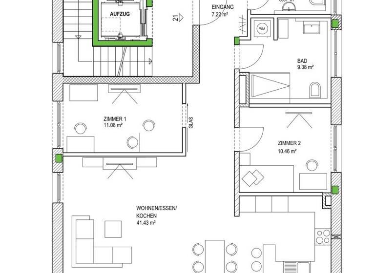 Wohnung zum Kauf 399.000 € 4 Zimmer 102 m²<br/>Wohnfläche 2.<br/>Geschoss Schwenningen Villingen-Schwenningen 78056