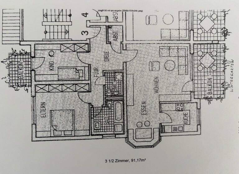Wohnung zum Kauf provisionsfrei 259.000 € 3,5 Zimmer 91 m² 1. Geschoss Bregenzer Str. 8 Villingen Villingen-Schwenningen 78052