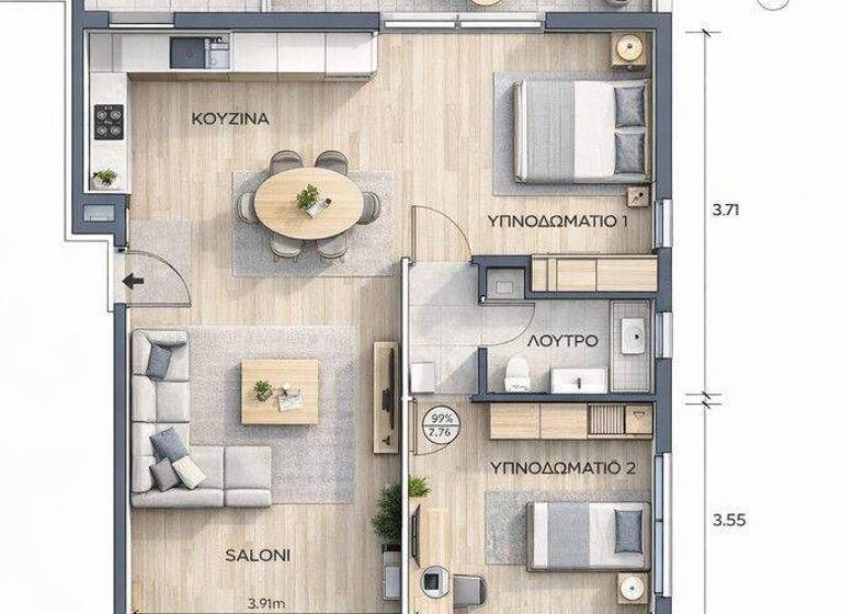 Studio zum Kauf 245.000 € 3 Zimmer 61 m² 3. Geschoss Athen