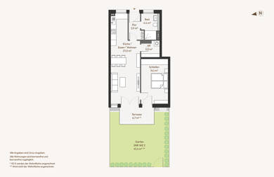 Wohnung zum Kauf provisionsfrei 289.000 € 2 Zimmer 55,9 m² EG Amselweg 1 Wachendorf Cadolzburg 90556