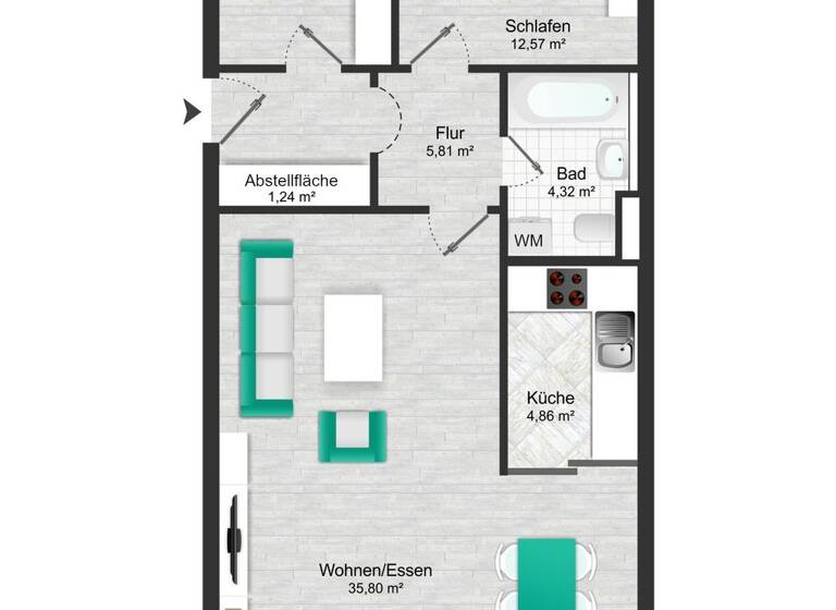 Wohnung zum Kauf 649.000 € 3 Zimmer 77 m² 3. Geschoss frei ab sofort Milbertshofen-Am Hart München 80807
