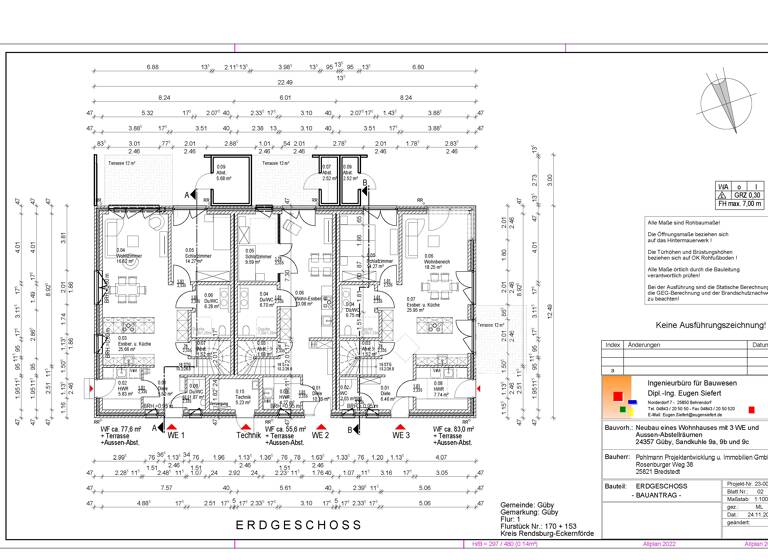 Wohnung zur Miete 1.400 € 2,5 Zimmer 99 m²<br/>Wohnfläche 1<br/>Geschosse Güby 24357