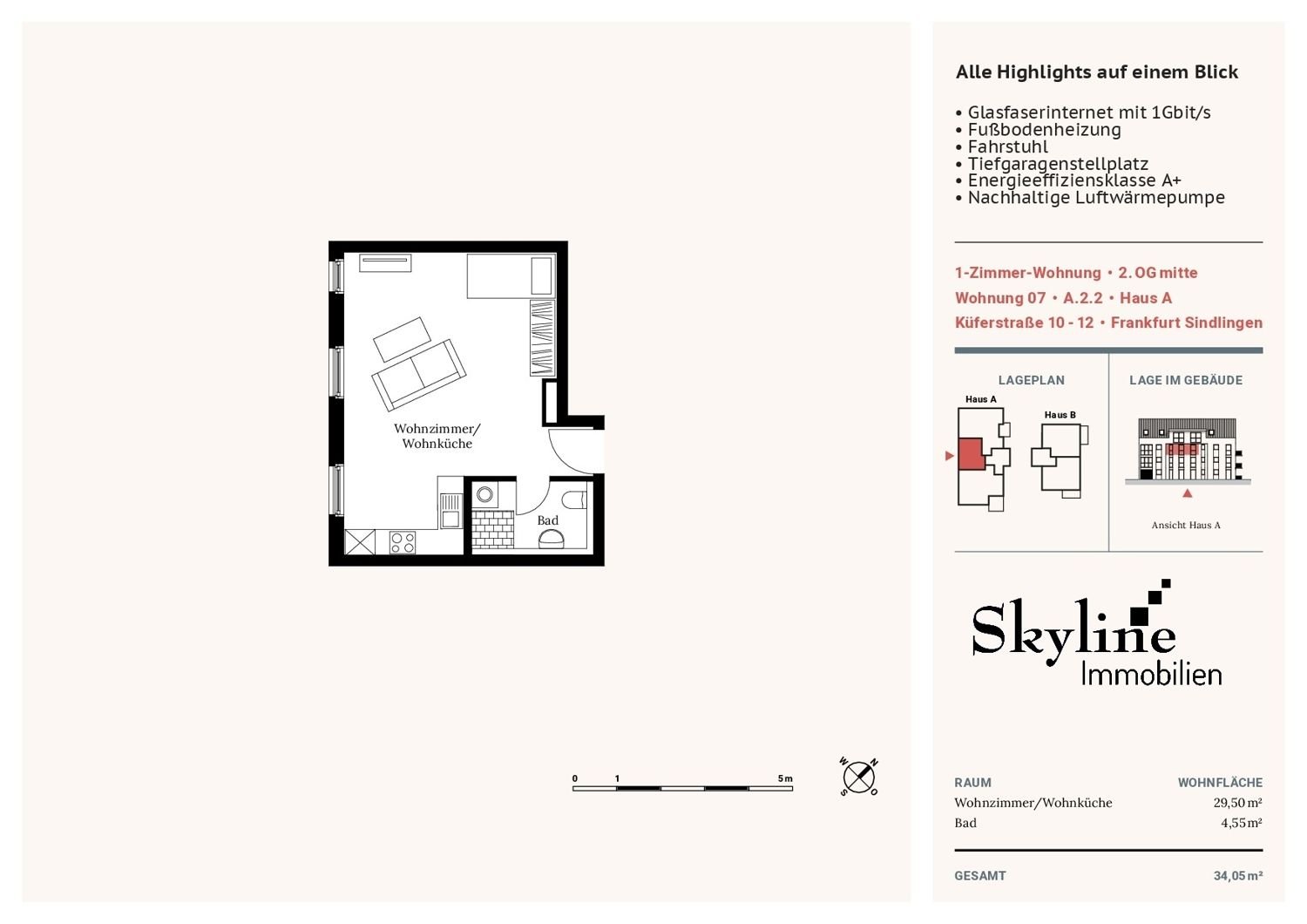 Wohnung zum Kauf 210.000 € 1 Zimmer 34,1 m²<br/>Wohnfläche 2.<br/>Geschoss Küferstr. 10 Sindlingen Frankfurt am Main / Sindlingen 65931