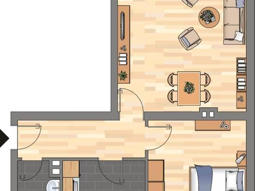 Wohnung zur Miete 689 € 2 Zimmer 54,7 m² EG frei ab 18.11.2026 Rendsburger Weg 7 Unterrath Düsseldorf 40468