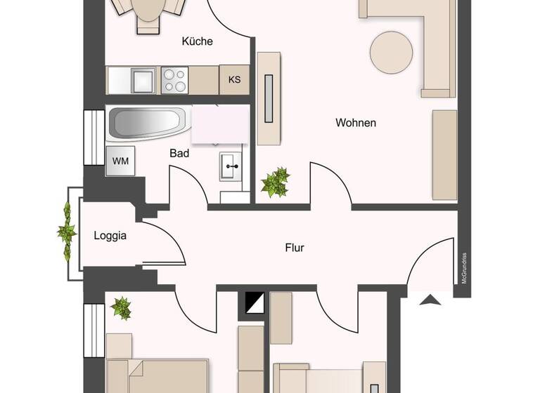 Wohnung zum Kauf 154.000 € 3 Zimmer 67,4 m² 1. Geschoss Thekla Leipzig 04349