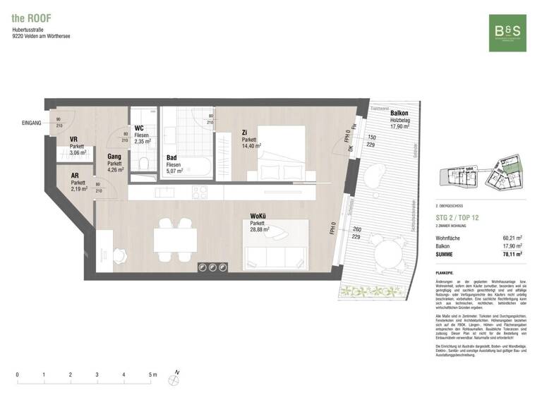 Wohnung zum Kauf - Erstbezug 416.000 € 2 Zimmer 60,4 m² 2. Geschoss Hubertusstraße Velden am Wörther See 9220