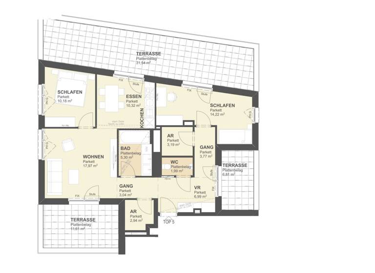 Wohnung zum Kauf 499.000 € 3 Zimmer 79,9 m² 2. Geschoss Tokiostraße 5A Wien 1220