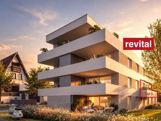 Terrassenwohnung zum Kauf - Erstbezug 276.500 € 2 Zimmer 36,4 m² 1. Geschoss Widum 32 Lustenau 6890