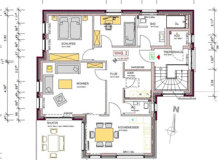 Terrassenwohnung zur Miete 850 € 3 Zimmer 92,3 m² 1. Geschoss frei ab sofort Dinklage 49413
