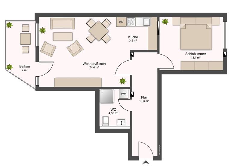 Wohnung zum Kauf 149.000 € 2 Zimmer 59 m² Neuhof Heringsdorf 17424