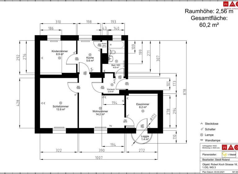 Wohnung zur Miete 314 € 3,5 Zimmer 58,2 m² 1. Geschoss frei ab 01.06.2026 Robert-Koch-Straße Hinterberg Steyr 4400