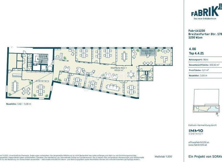 Bürofläche zur Miete - Erstbezug 15 € 1.047,7 m² Bürofläche Wien 1230
