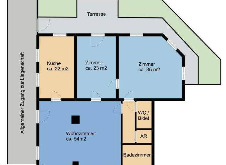 Wohnung zur Miete 1.353 € 3 Zimmer 154 m² EG Gießhübl 2372