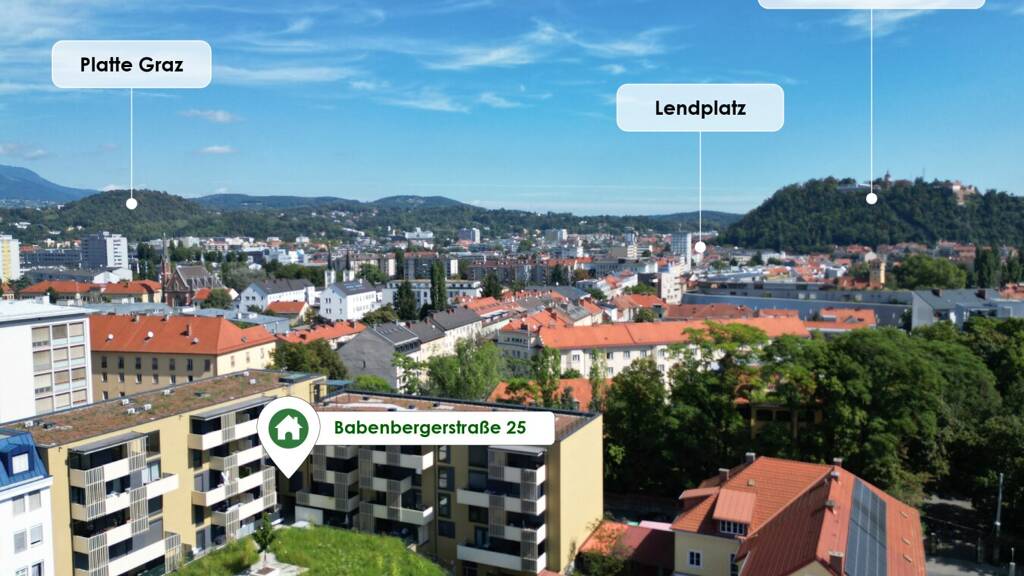 Wohnung zur Miete - Erstbezug 376 € 2 Zimmer 32,8 m² 2. Geschoss frei ab 01.07.2026 Babenbergerstraße 25 Lend Graz 8020