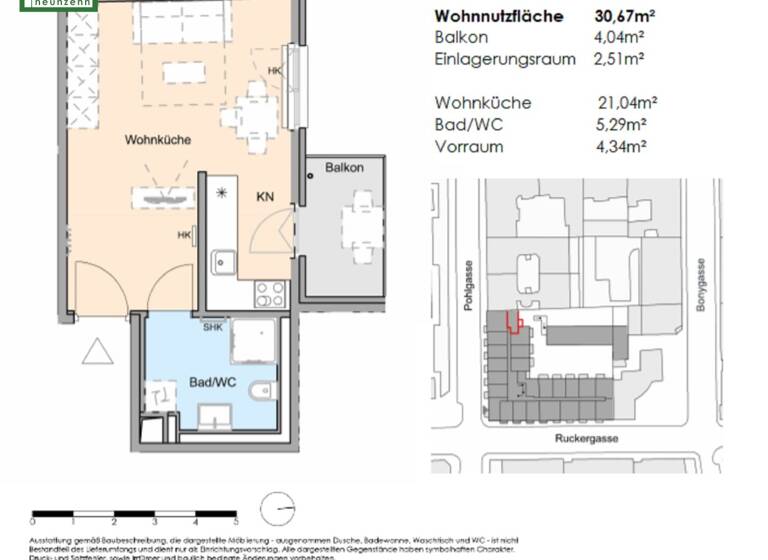 Studio zur Miete 601 € 1 Zimmer 30,7 m² 4. Geschoss frei ab 01.05.2026 Pohlgasse 26 Wien 1120