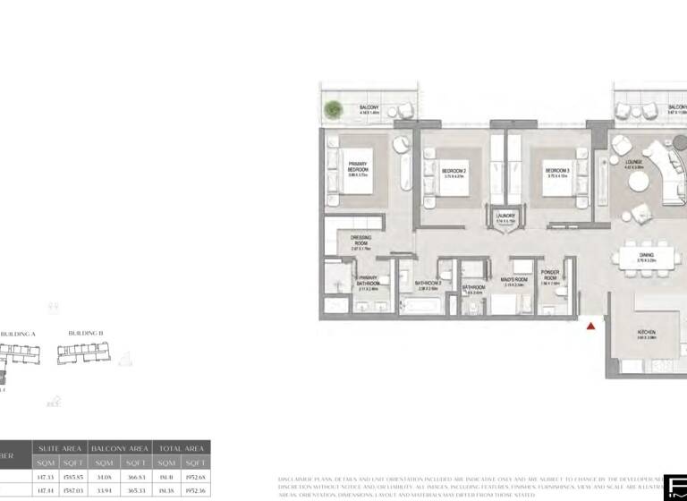 Wohnung zum Kauf - Erstbezug 1.500.000 € 4 Zimmer 180 m² Dubai 0000