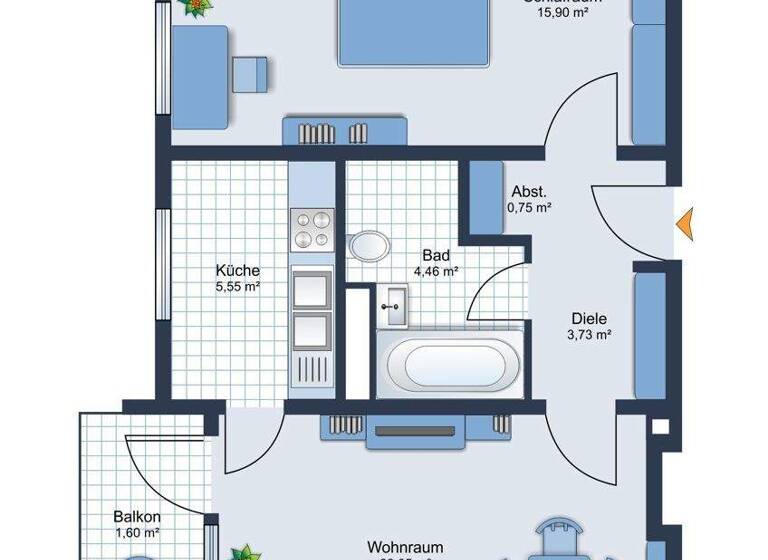 Wohnung zum Kauf 128.700 € 2 Zimmer 53 m² 3. Geschoss Hahn Taunusstein 65232