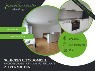 Wohnung zur Miete 350 € 1 Zimmer 35 m² Dachgeschoss, 3. Geschoss 55743 Idar-Oberstein 55743