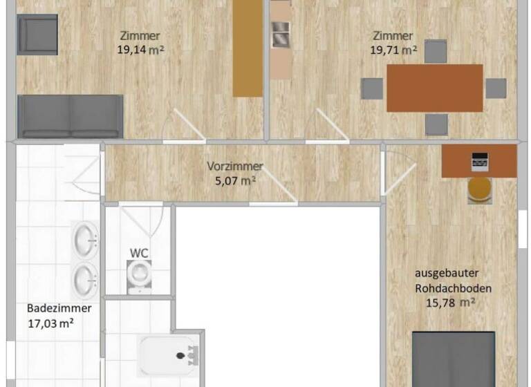 WG-Zimmer zum Kauf 239.000 € 3 Zimmer 77,8 m² 2. Geschoss frei ab 01.07.2026 Liebenau Graz 8041