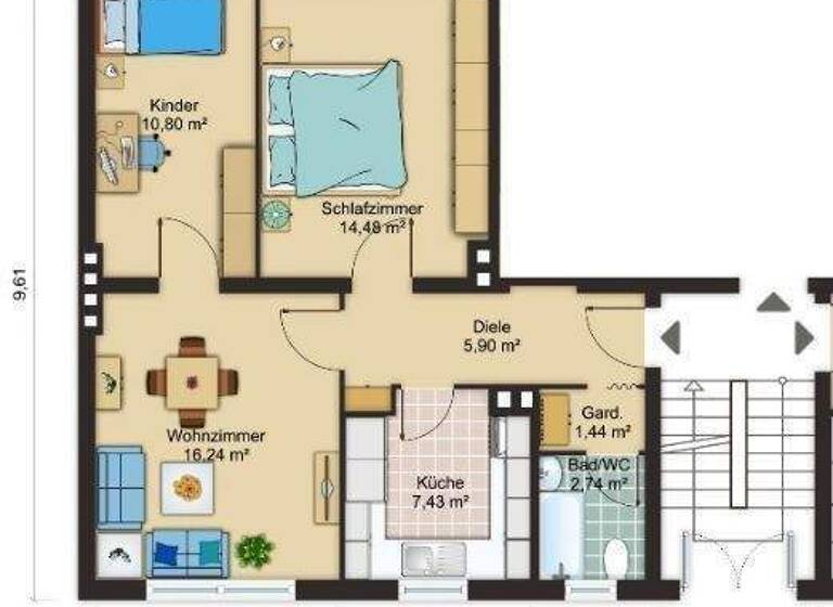 Wohnung zur Miete 425 € 3 Zimmer 60 m² 1. Geschoss Töpfergrubenweg 3 Innenstadt Hof 95030