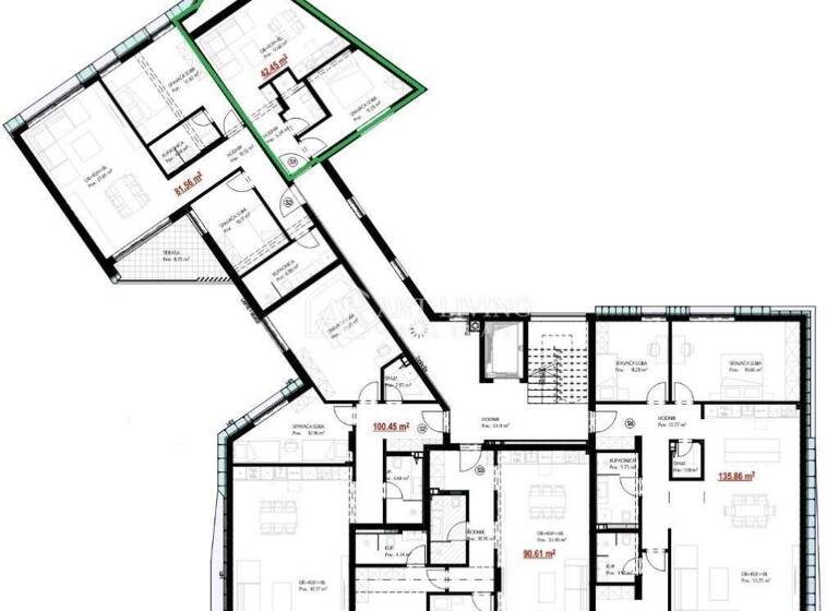 Wohnung zum Kauf 290.000 € 2 Zimmer 43 m² 3. Geschoss Umag Centar, Luka, Finida
