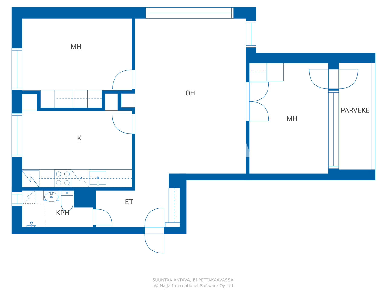 Studio zur Miete 650 € 3 Zimmer 70 m²<br/>Wohnfläche 2.<br/>Geschoss Asemakatu 6 Kemi 94100