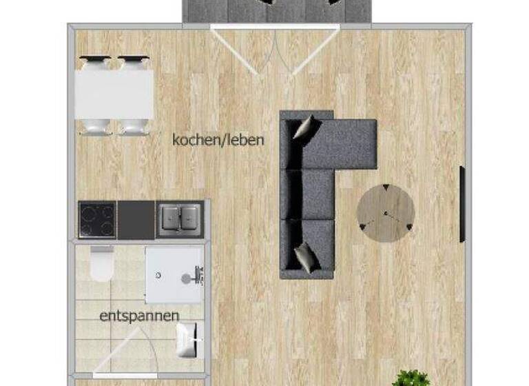 Studio zur Miete 288 € 1 Zimmer 35,6 m² EG Neue Häuser 2 Delitz am Berge Bad Lauchstädt 06246