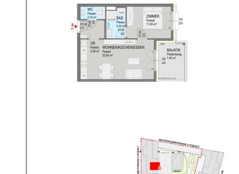 Wohnung zum Kauf - Erstbezug 389.000 € 2 Zimmer 43,9 m² 4. Geschoss Sechshauser Straße Wien 1150