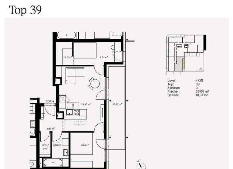 Wohnung zum Kauf - Erstbezug 426.940 € 3 Zimmer 56,1 m² 4. Geschoss Wien 1230