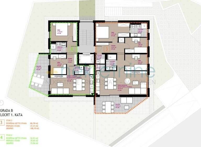 Wohnung zum Kauf 412.000 € 7 Zimmer 108 m² 1. Geschoss Vostarnica - Poluotok