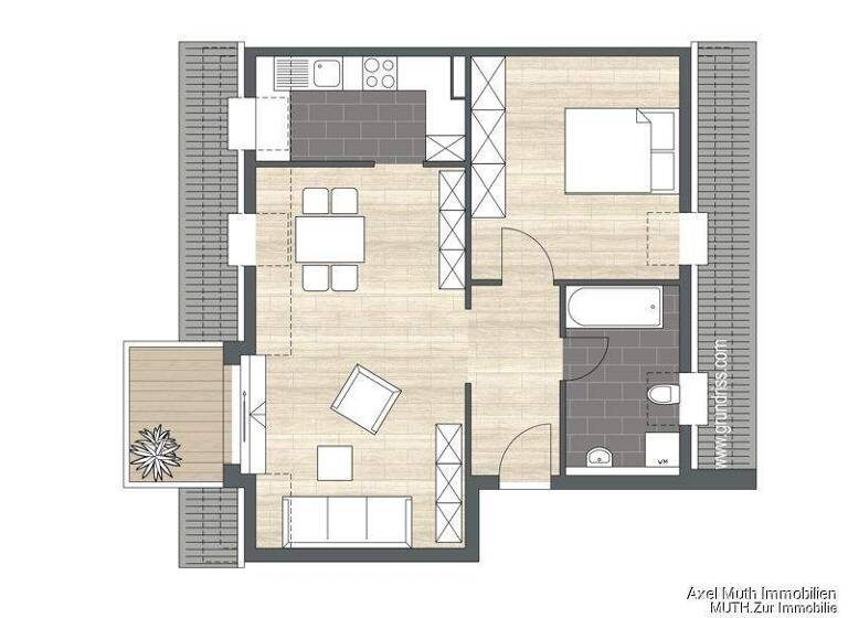 Wohnung zum Kauf 177.500 € 2 Zimmer 55,7 m² EG Hellbergstrasse 2 Eppingen 75031