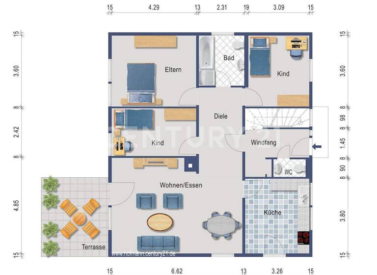 Bungalow zum Kauf 458.000 € 4 Zimmer 102 m² 842 m² Grundstück Herten Rheinfelden-Herten 79618