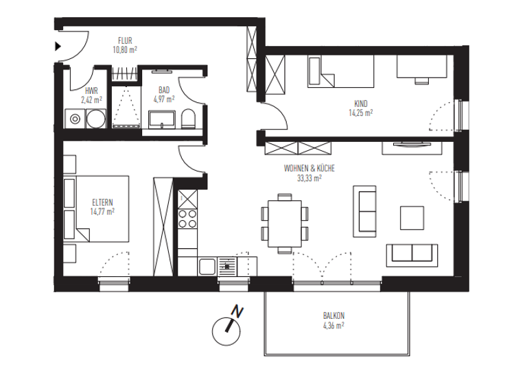 Wohnung zum Kauf - Neubau provisionsfrei 418.277 € 3 Zimmer 84,9 m² 2. Geschoss Zeesen Königs Wusterhausen 15711