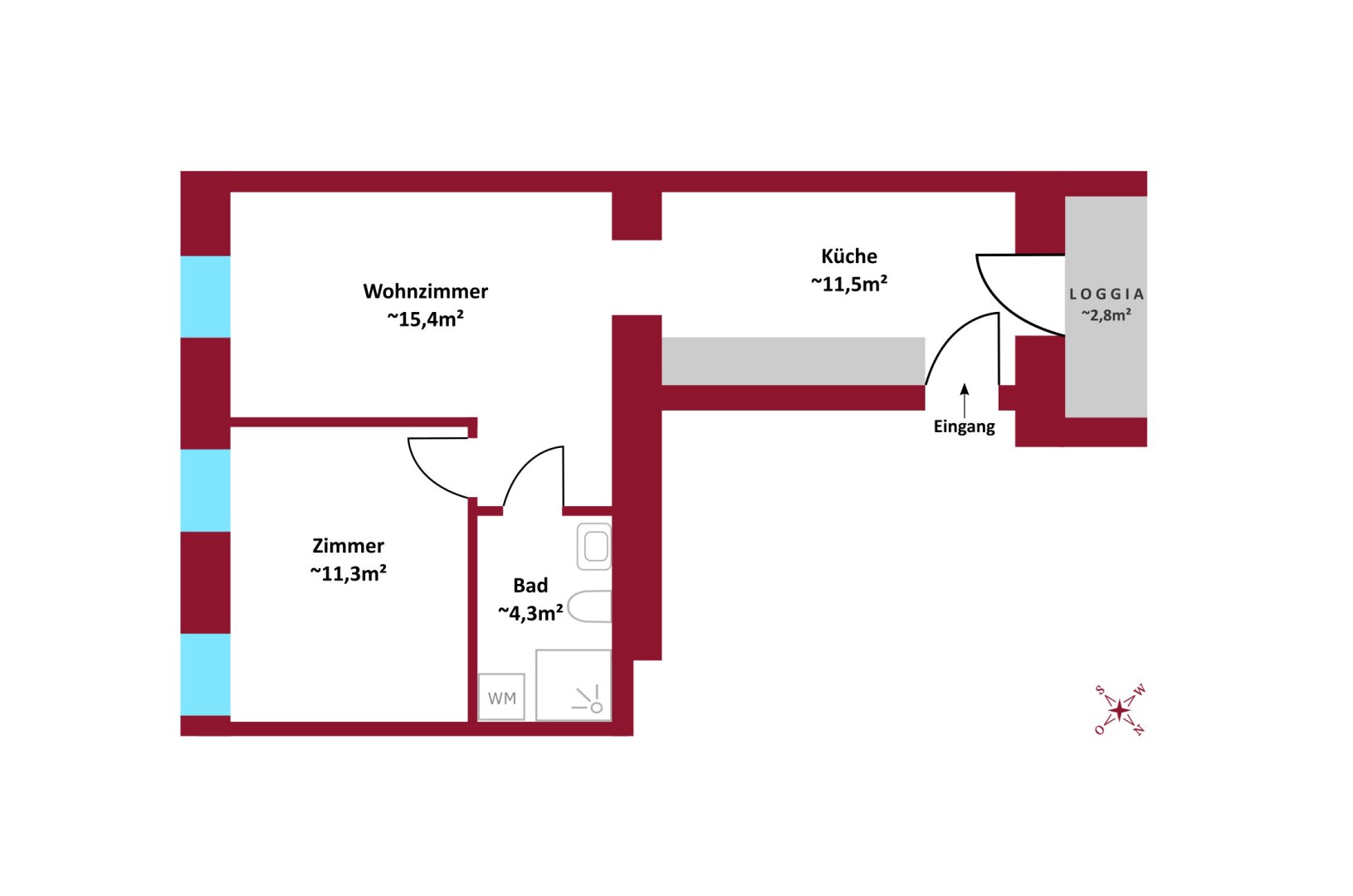 Wohnung zum Kauf 295.000 € 2 Zimmer 42,6 m²<br/>Wohnfläche Wien 1160