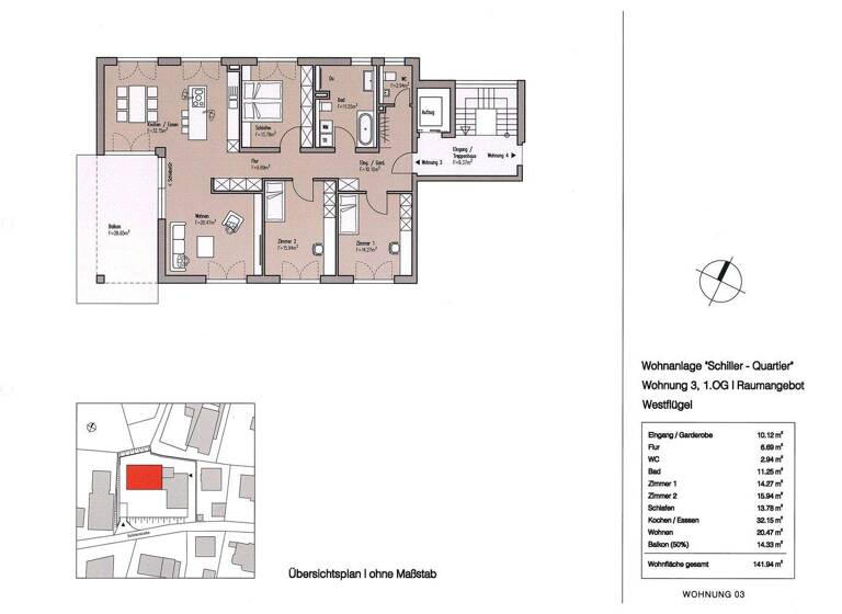 Wohnung zum Kauf provisionsfrei 860.260 € 4,5 Zimmer 140,5 m² 1. Geschoss Schillerstraße Wangen Wangen im Allgäu 88239