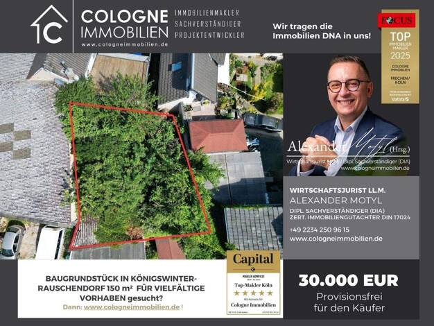 Grundstück zum Kauf provisionsfrei 30.000 € 150 m² Grundstück Rauschendorf Königswinter 53639