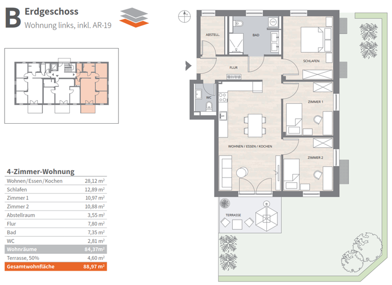 Wohnung zum Kauf - Erstbezug provisionsfrei 554.800 € 4 Zimmer 89 m² EG frei ab sofort Finkenstraße Altdorf , Kr Böblingen 71155