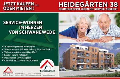 Wohnung zum Kauf provisionsfrei 220.200 € 2 Zimmer 49,7 m² Dachgeschoss, 1. Geschoss frei ab sofort Ostlandstraße 38 Schwanewede Schwanewede 28790