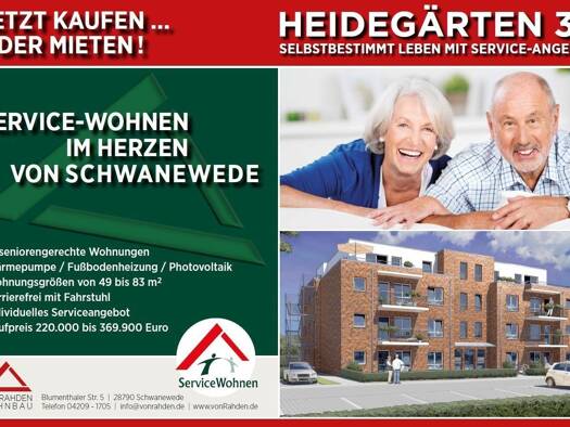Wohnung zum Kauf provisionsfrei 220.200 € 2 Zimmer 49,7 m² 1. Geschoss Ostlandstraße 38 Schwanewede Schwanewede 28790