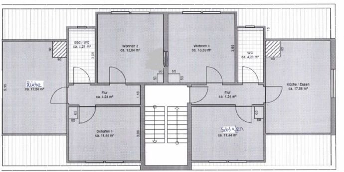 Wohnung zur Miete 380 € 2 Zimmer 51 m²<br/>Wohnfläche 2.<br/>Geschoss Blechhammerstraße 8 Jägersfreude Saarbrücken 66125