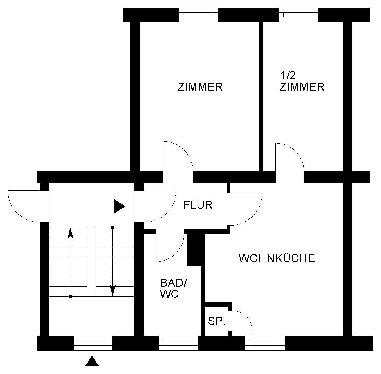 Wohnung zur Miete 447 € 2 Zimmer 48,3 m²<br/>Wohnfläche 1.<br/>Geschoss ab sofort<br/>Verfügbarkeit Halbehof 5 Stadtmitte Wolfsburg 38440