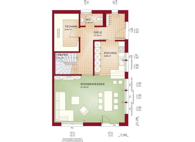 Haus zum Kauf 642.944 € 5 Zimmer 140 m² 243 m² Grundstück Budenheim 55257