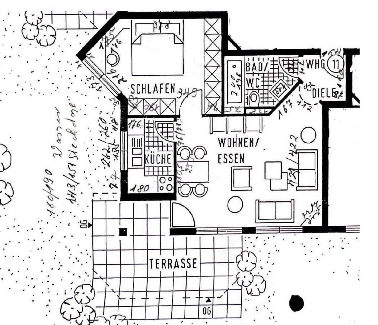 Terrassenwohnung zur Miete 1.000 € 2 Zimmer 57 m²<br/>Wohnfläche EG<br/>Geschoss Dachswald Stuttgart 70569