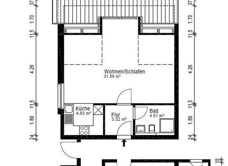 Studio zum Kauf provisionsfrei 83.000 € 1 Zimmer 42,7 m² 2. Geschoss Warstade Hemmoor 21745