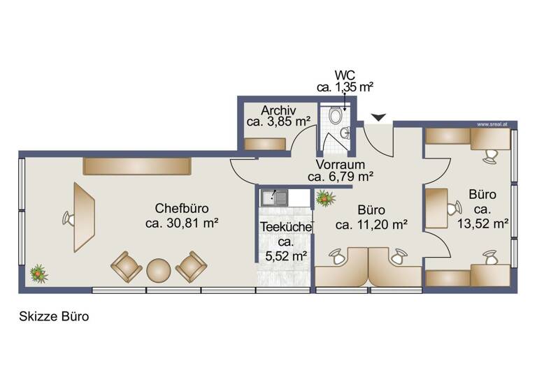Büro zur Miete 9,93 € 3 Zimmer Bahnhofstraße Hohenems 6845