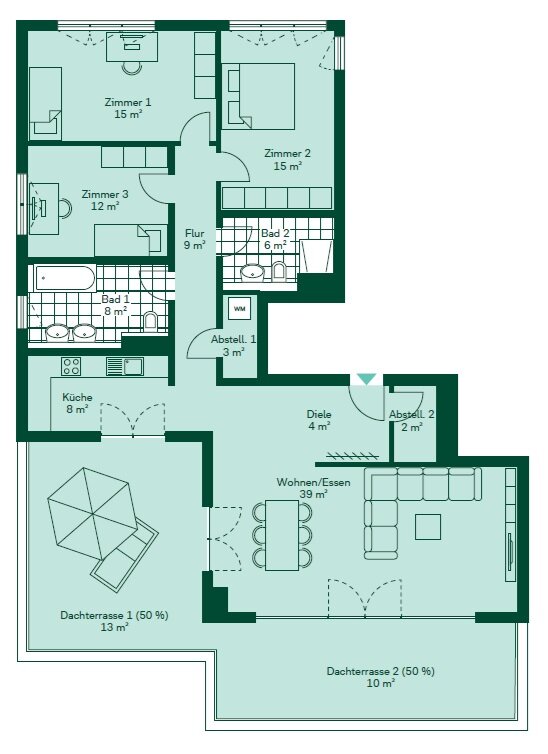 Penthouse zum Kauf provisionsfrei 900.000 € 4 Zimmer 144 m²<br/>Wohnfläche 3.<br/>Geschoss Kronberg Kronberg im Taunus 61476